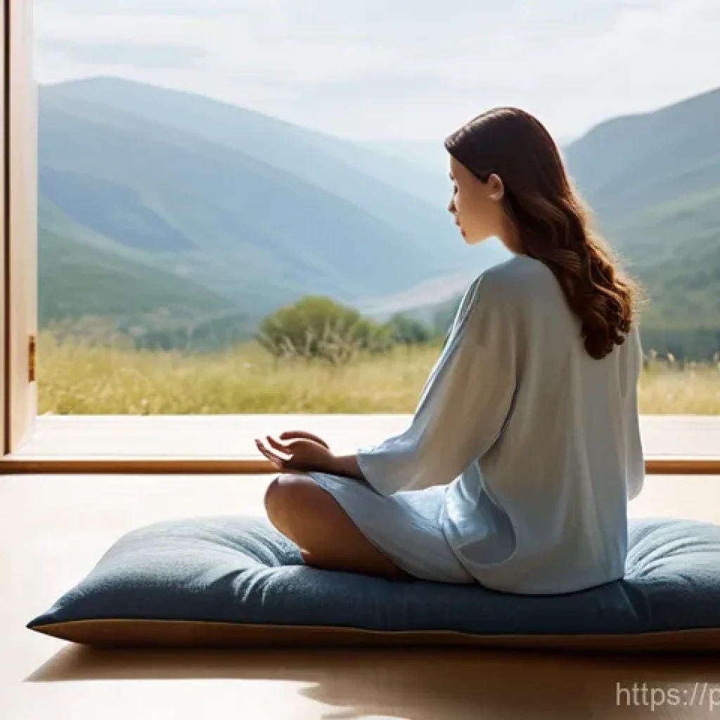 내면 평화 명상의 목표 설정 방법 - **Prompt 1: The Compass of Intention**
"A serene young adult, dressed in loose, comfortable, and...