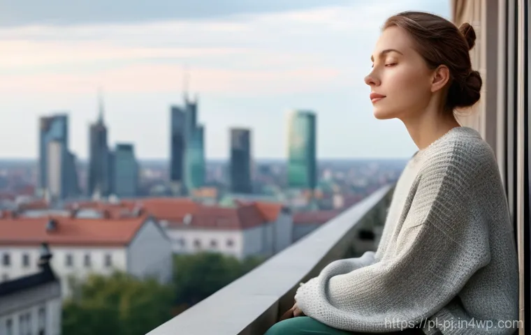 내면 평화를 위한 주의 집중 명상 수행 - **Prompt 1: Serene Urban Mindfulness Moment**
"A young Polish woman, around 25-30 years old, wit...